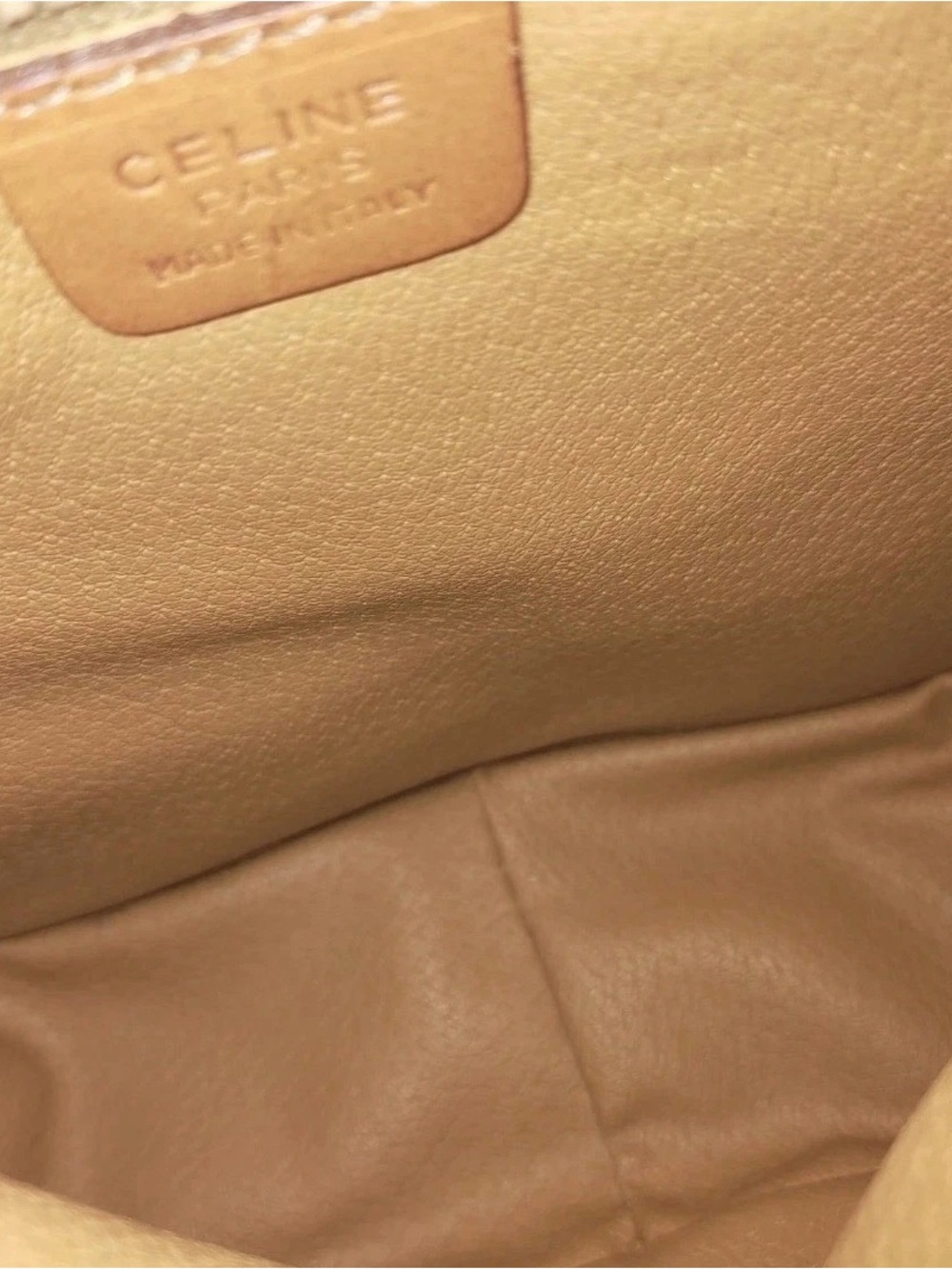 VTG Celine Macadam Pattern Buckle Snap Flap Shoulder Bag Leather Interior - Picture 11 of 13
